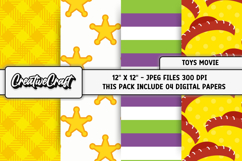 Toys Movie Digital Papers, scrapbooking backgrounds designs Product Image 1