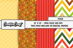 Pizza Fast Food Digital Papers, scrapbook background designs Product Image 1