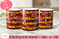 Poppy Flowers mug wrap for sublimation, floral mug PNG Product Image 1