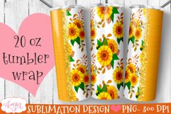 Bundle sunflower tumbler wrap for sublimation | 6 floral PNG Product Image 5