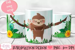 Sloth Mom Mug Wrap PNG for sublimation | Cute sloth mug PNG Product Image 1