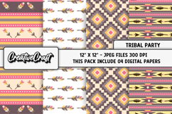 Tribal Digital Paper, aztec graphic, ethnic illustrations Product Image 1