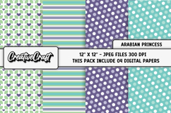 Arabian Princess Digital Papers, scrapbook background design Product Image 1