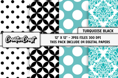 Turquoise Digital Paper, turquoise digital scrapbook design Product Image 1