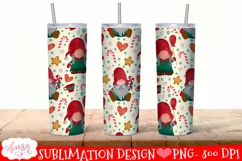 Christmas tumbler wrap for sublimation | Cute gnomes PNG Product Image 2