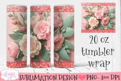 Floral 3D Tumbler Sublimation BUNDLE | Spring tumbler PNG Product Image 6