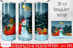 Snowman tumbler wrap for sublimation | Christmas tumbler PNG Product Image 2