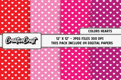 Colors Hearts Digital Papers, scrapbook backgrounds designs Product Image 1
