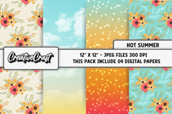 Summer Digital Papers, vintage scrapbook backgrounds designs Product Image 1