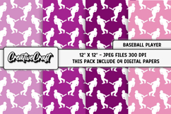 Baseball Sport Digital Papers, scrapbook backgrounds designs Product Image 1