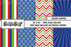 Puppies Patrol Digital Paper, scrapbook backgrounds designs Product Image 1