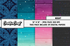 Night Digital Papers, vintage scrapbook backgrounds designs Product Image 1