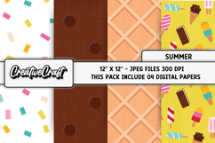 Summer Digital Papers, vintage scrapbook backgrounds designs Product Image 1