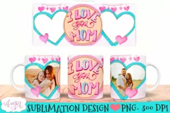 Mom photo mug Wrap for Sublimation | Mothers day mug PNG Product Image 1