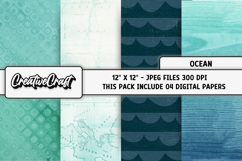 Ocean Nautical Digital Papers, scrapbook backgrounds designs Product Image 1