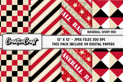 Baseball Sport Digital Papers, background designs, scrapbook Product Image 1