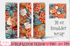 3D Tumbler Sublimation BUNDLE | Floral Seamless tumbler PNG Product Image 5