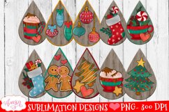 Christmas Teardrop earring sublimation Bundle 10 designs PNG Product Image 2