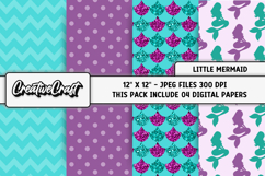 Little Mermaid Digital Papers, scrapbook backgrounds designs Product Image 1