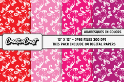 Colors Arabesques Digital Papers, scrapbooking designs Product Image 1