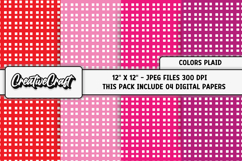 Colors Plaid Digital Papers, scrapbook backgrounds designs Product Image 1