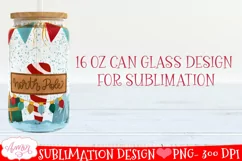Cute Christmas Gnomes Glass Wrap PNG for Sublimation Product Image 2