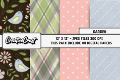 Garden Digital Papers, vintage scrapbook backgrounds designs Product Image 1