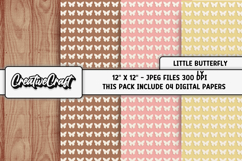 Little Butterfly Digital Papers, scrapbook background design Product Image 1