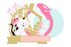cute cat paris topper 3D SVG Product Image 2