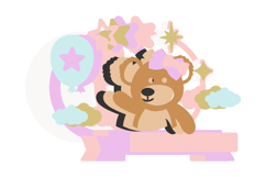 Teddy Bear Cake Topper 3D SVG Product Image 3