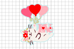 Cute Cat Love Cake Topper 3D SVG Product Image 2