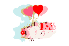Cute Cat Love Cake Topper 3D SVG Product Image 3