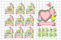 Tulips numbers Topper 3D SVG Product Image 2