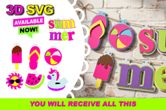 3D Summer Garland SVG Product Image 1