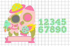 Outer Space girl Pink Cake Topper 3D SVG Product Image 2