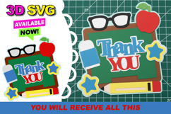 Teacher Back to School Cake Topper 3D SVG Product Image 1