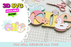Cute Pool Party Cake topper SVG Product Image 1