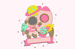 Outer Space girl Pink Cake Topper 3D SVG Product Image 4