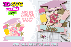 Graduation Pre-K cake topper 3D SVG Product Image 1