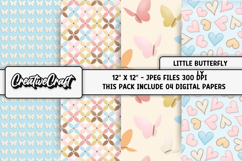 Little Butterfly Digital Papers, scrapbook background design Product Image 1