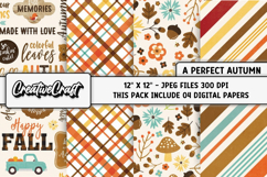 Autumn Fall Digital Paper, thanksgiving digital scrapbook Product Image 1