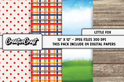 Little Fox Digital Papers, scrapbooking backgrounds designs Product Image 1