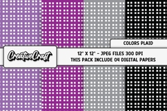 Colors Plaid Digital Papers, scrapbook backgrounds designs Product Image 1
