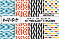 Construction Digital Papers, scrapbook backgrounds designs Product Image 1