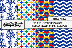 Little Prince Digital Papers, scrapbook backgrounds designs Product Image 1