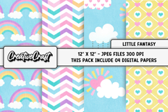 Little Fantasy Digital Papers, scrapbook backgrounds designs Product Image 1
