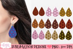 Teardrop earring sublimation Bundle | 46 earring PNG designs Product Image 5