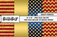 Beauty Princess Digital Papers, scrapbook backgrounds design Product Image 1