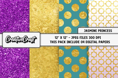 Jasmine Princess Digital Papers, scrapbooking backgrounds Product Image 1