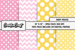 Minnie Baby Digital Paper, minni digital scrapbook graphic Product Image 1
